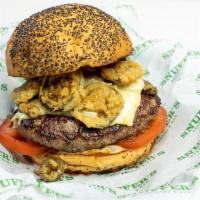 Fried Jalapeno Cheeseburger · 1/2 Pound patty with fried jalapenos, pepper jack cheese, spicy chiptle dressing, red onions...