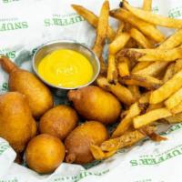 Kids Corn Dogs · Served with fries