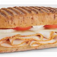 Buffalo Chicken · Sliced buffalo chicken breast, provolone, tomatoes and onion with Frank's® RedHot sauce and ...