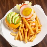Avocado Burger · Eight ounce beef patty topped with lettuce,
tomato, onion and avocado with our spicy
Korean ...
