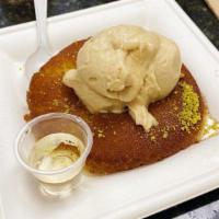 Kinafa With Ice Cream Topping · Your choice of kinafa with a scoop of ice cream