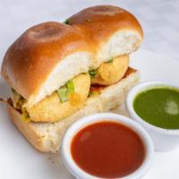 Vada Pav (2 Sandwiches) · Vada Pav is a popular street food in Mumbai, India. It is a traditional Indian bun 