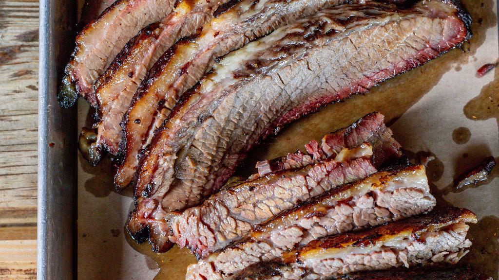 Brisket · Priced per half-pound so you can order as little or as much as you like. One pound serves 2-3 people. Half and full pound available.