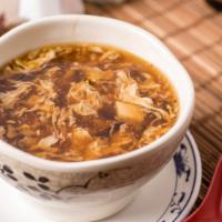 Hot & Sour Soup · With eggs, tofu and bamboo shoots.
Choice of small and large for an additional charges.
