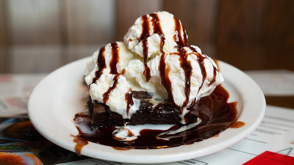 Shack Brownie · Served with vanilla bean ice cream.