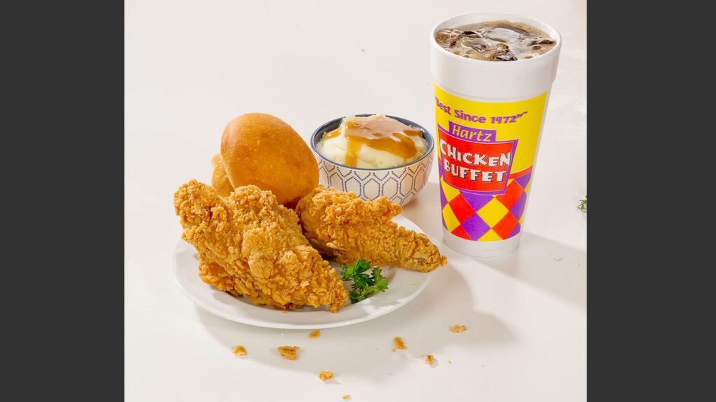 White Combo (2 Pieces) · Breast and wings, regular side, roll, regular drink. 610-1610 cal. per serving.