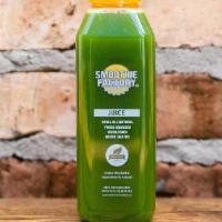 Ginger Green Glory · apple, kale, lemon, spinach, cucumber, celery, ginger, probiotic boost