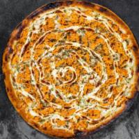 Chicken Catupiry Pizza · Shredded chicken in a cheese and light tomato sauce, fresh mozzarella, and imported catupiry...