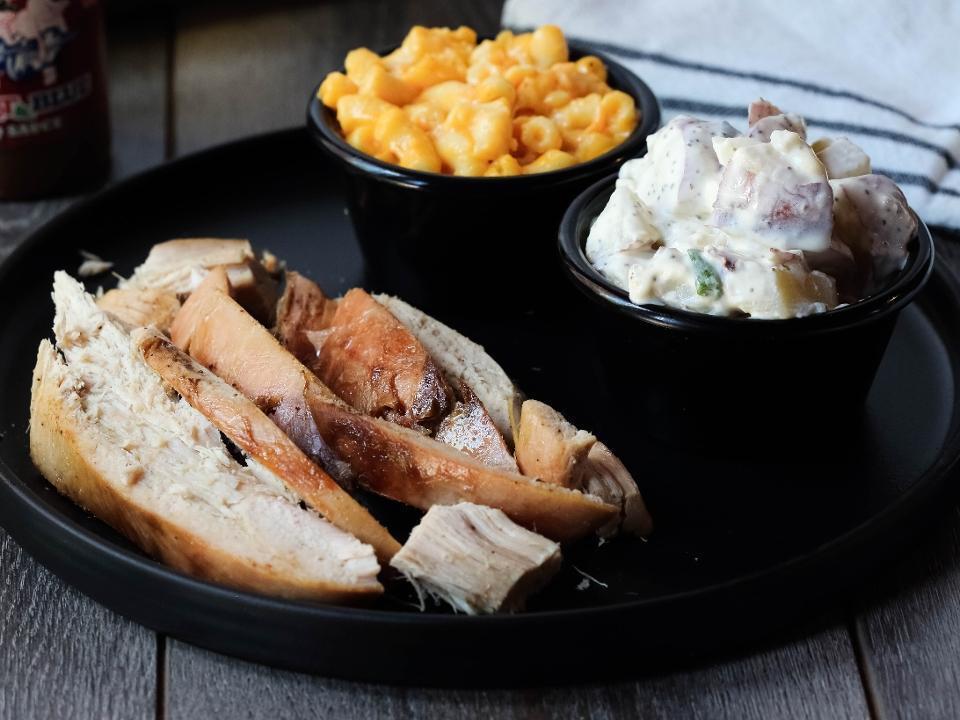 Smoked Turkey Breast Plate · Hickory-smoked 2-3 hours and sliced to order, served with two Southern Sides.. Add a Garden or Caesar Side Salad to your meal! (found in the Salad Menu)