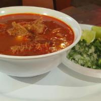 Menudo · Honeycomb beef tripe, pork feet, Mexican hominy, oregano, served with onions jalapeno pepper...