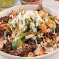 Mexican Bowl · Chicken, beef, carnitas, or mixed, white rice, black beans, grilled vegetables, pico de gall...