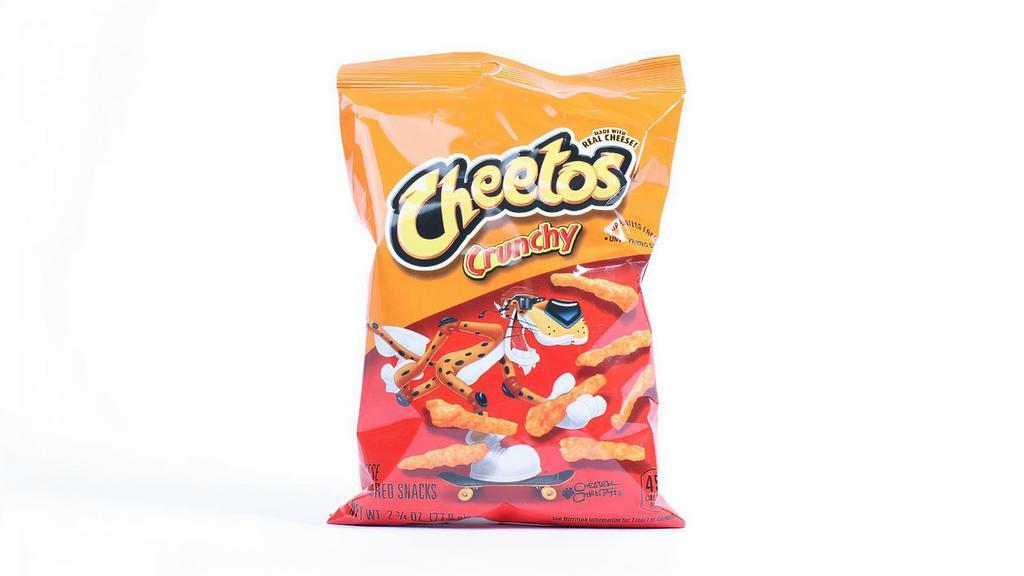 Cheetos Cheese Crunchy 2.75 Oz · Bring a cheesy, delicious crunch to snack time with a bag of CHEETOS® Crunchy Cheese-Flavored Snacks. Made with real cheese for maximum flavor.