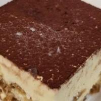 Tiramisu · A coffee-flavored Italian cake. Ladyfingers (cake) dipped in coffee, layered with a whipped ...