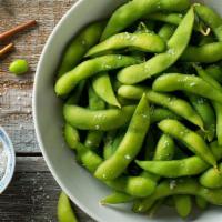 Edamame · Boiled and salted soybeans.