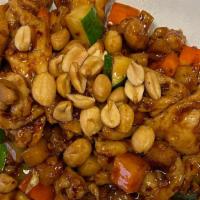 Cashew Nuts · House brown sauce, diced bamboo shoots, carrots, water chestnuts, and cashews.