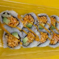Spicy California Roll · Spicy crab, avocado, and cucumber.