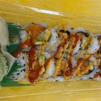 Spicy Salmon Roll · Spicy salmon, cucumber, and avocado.