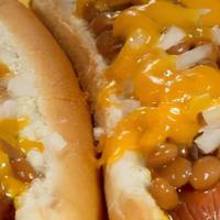 The Beantown Dawg · Vienna beef 1/4 lb'er Boston's baked bean and melted cheddar cheese.