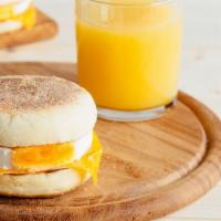 Egg Muff'N · Egg and cheddar cheese on an English Muffin.