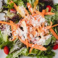 Spring Mixed  Salad · Spring mixed lettuce, tomatoes, bell pepper, olive, feta, onion, and house-made Greek dressi...