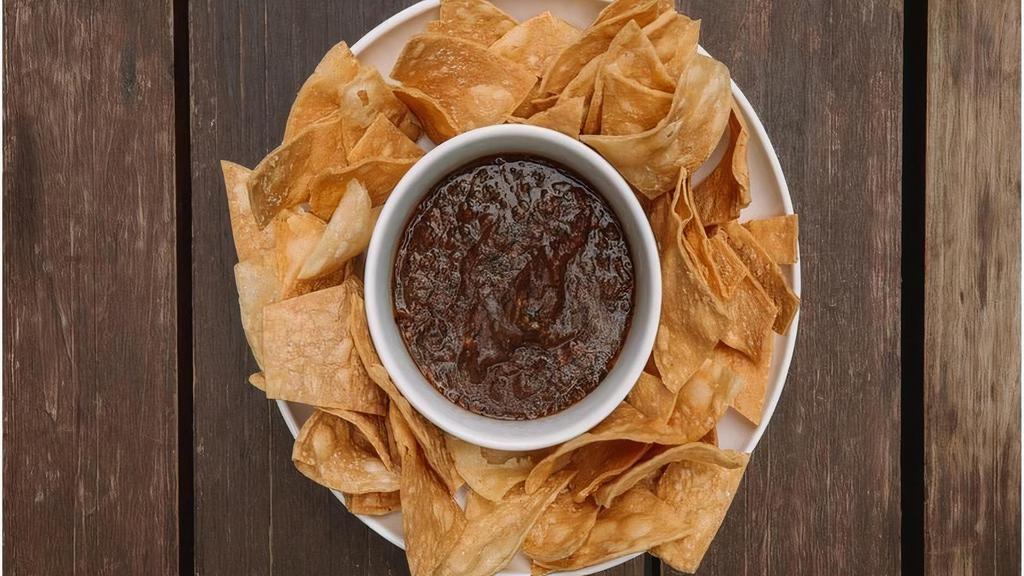 Chips & Salsa · warm roasted red salsa