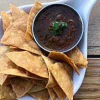 Snack Chips & Salsa · warm roasted red salsa