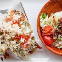 Steak Fajita Tacos · peppers & onions, cheese, shredded lettuce, sour cream, avocado, pico
