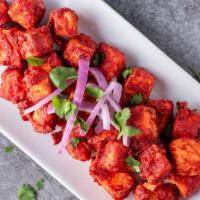 Paneer 65 · Cottage cheese cubes marinated well and deep fried to crispiness.(Medium Spice Level).