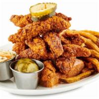 Nashville Hot Chx Tenders · Hand Breaded Chicken Tenders tossed in our Housemade Hot Sauce and sprikled with Nashville S...