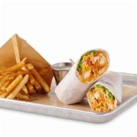 Buffalo Chicken Wrap · Served with Shredded Lettuce, Mixed Cheese and Diced Tomatoes in a Flour Tortilla