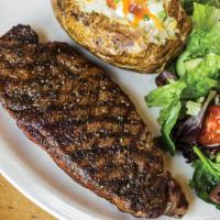 14 Oz. Ny Sirloin Strip · All dinners include your choice of a loaded baked potato, a serving of our fresh-cut fries, ...
