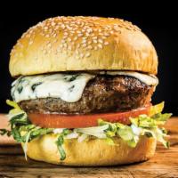 Blue Cheeseburger · Blue cheese, mayonnaise, lettuce, tomato.