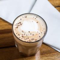 Chai Latte · Large cup with 2 shots of espresso, steamed milk topped with foam, and sweetened with Chai
