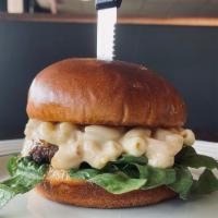 The Mac And Cheese Burger · 1/2 lb beef, mac and cheese,  romaine