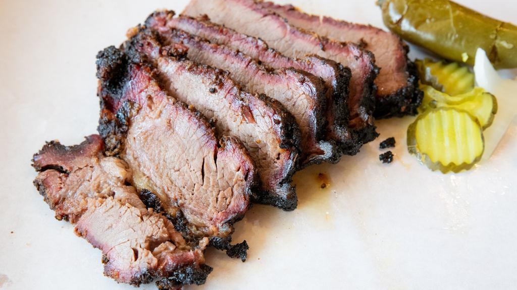 Brisket · $23.98/lb
Our brisket is seasoned with our Rudy's Rub and smoked slow overnight.