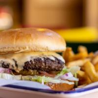 Bison Burger · Lettuce, tomatoes, pickles, onions, mustard, mayo.

Consuming raw or undercooked meats, poul...