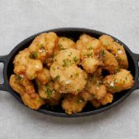 Plain Cauliflower Bites · Served with celery or carrots, and blue cheese or ranch.