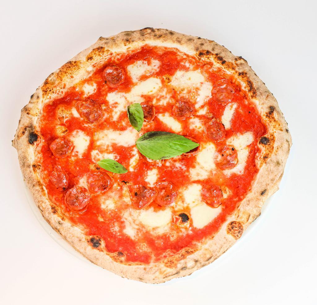 Massese · San Marzano Tomato Sauce, Buffalo Mozzarella, Ferrarini Spicy Salami, Basil, Extra Virgin Olive Oil