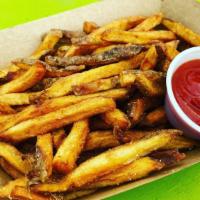 Satisfries · Large boat of hand cut fries with ketchup