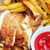 Chicken Strip Combo · Two strps served with french fries & ketchup