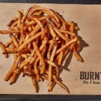 Shoestring Fries (Gf) · By Burnt BBQ & Tacos. Large portion of hand cut french fries that will rock your core. Serve...