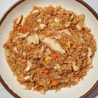 Traditional Fried Rice With Chicken · By The Chinese Neighbor. Chicken, onion, egg, carrot, celery, scallion, house soy calrose ri...