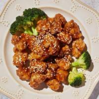 Sesame Chicken · By Wu's Asian Bistro. Dark meat tossed in our honey sauce with toasted sesame seeds. Contain...