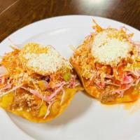 Honduran-Style Enchiladas (2 Per) (Enchiladas) · Fried corn tortilla with ground beef, cabbage salad, cheese, and home-made salsa.
Tortilla f...