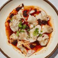 Flamin Hot Wontons · By The Chinese Neighbor. 10 pieces. Medium spicy. Wontons with marinated pork, sichuan sauce...