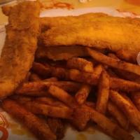 Fried Catfish Basket (4) · Comes with your choice of regular fries or Cajun fries, and tartar sauce.