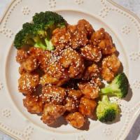 Sesame Chicken By Wu’S Asian Bistro · By Wu's Asian Bistro. Dark meat tossed in our honey sauce with toasted sesame seeds. Contain...