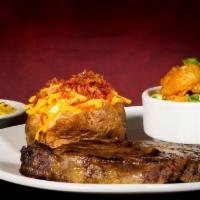 Ribeye & Pow Wow Shrimp · Served with your choice of two scratch made sides.
