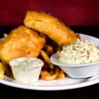Fish & Chips · Atlantic Cod in our house made batter. Fried golden brown and served with french fries & col...