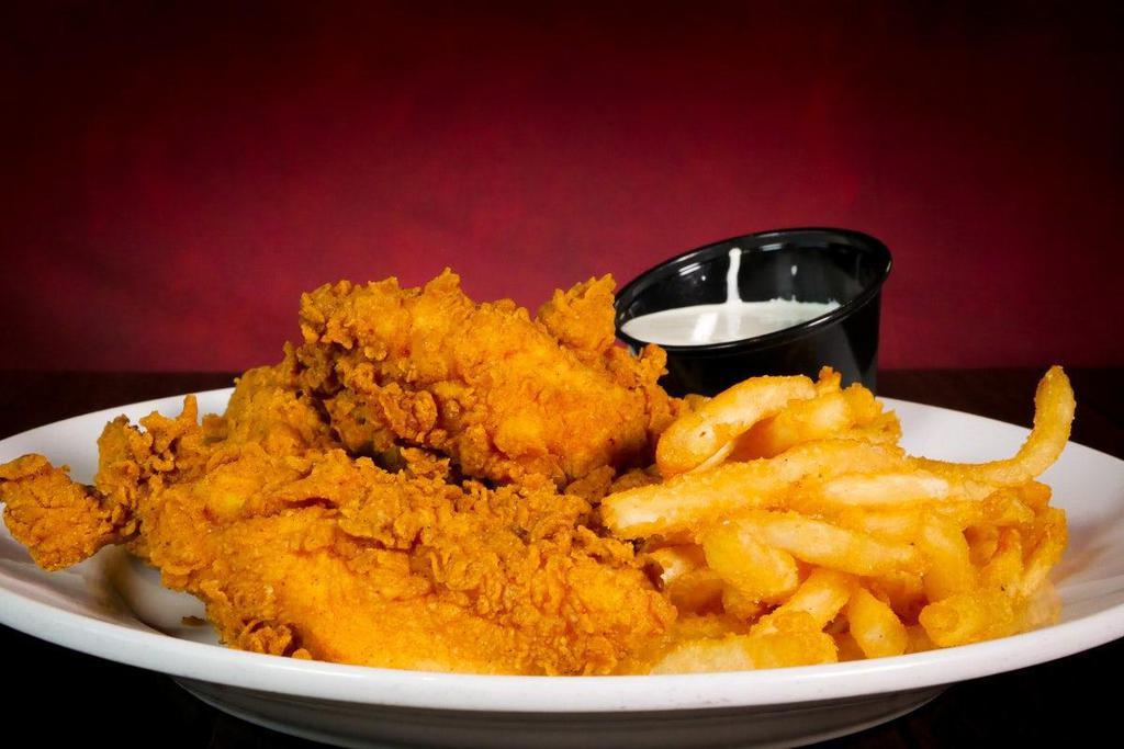 Chicken Tenders Dinner · Hand-breaded, golden fried, fresh chicken tenders served with your choice of dipping sauce.